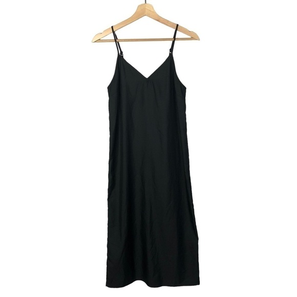 ASOS Design Black Midi Cami Slip Dress 4 - Picture 1 of 4